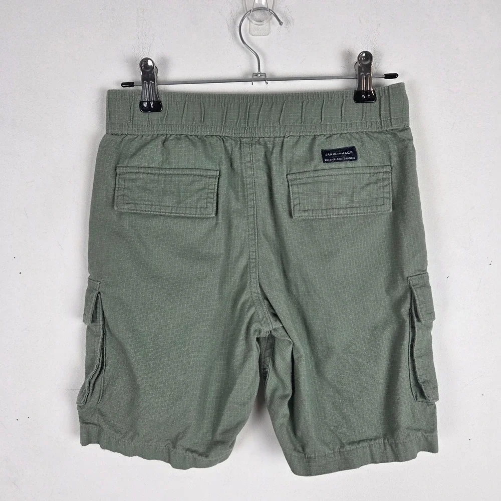 Janie and Jack Boys Green‎ Cotton Ripstop Cargo Pull-on Shorts Size 7